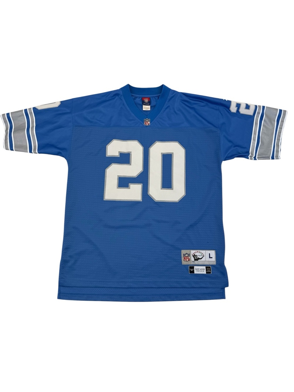 Vintage NFL Reebok Barry Sanders Detroit Lions Throwback Jersey Large Blue